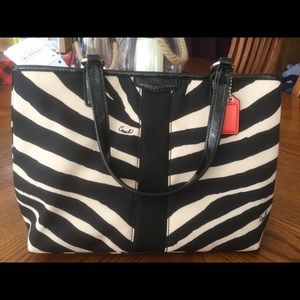 NWT Coach Zebra Print Handbag REDUCED PRICE